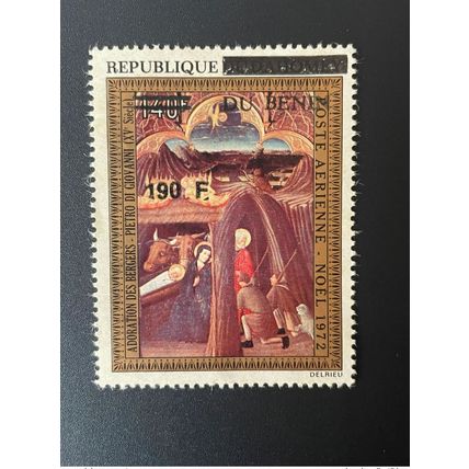 Benin 1992 Mi. 521 Surchargé Adoration Bergers Pietro di Giovanni Tableau Art