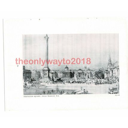 Trafalgar Square, Henry Rushbury, Book Illustration (Print), 1940