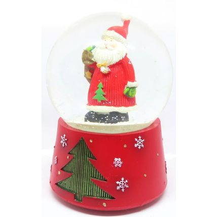 Santa Claus Snow Globe Musical with Artifial Snow 14 CM - Fun Festive Xmas Gift