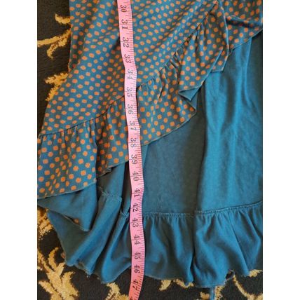 Matilda Jane Ruffled Wrap Dress Teal Blue Orange Size Large