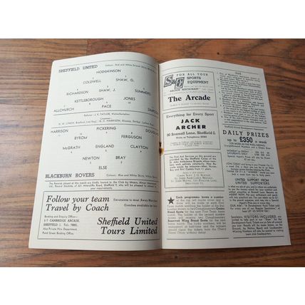 1963/64 Sheff Utd vs Blackburn - Division 1, 28/4/1963 ** FREE P&P **