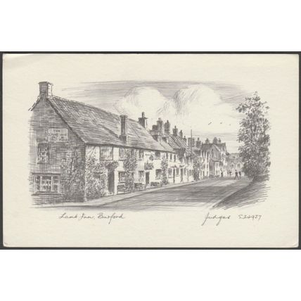Lamb Inn, Burford, Oxfordshire, c.1960s - Judges Pencil Sketch Postcard