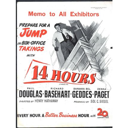 14 HOURS 1951 Henry Hathaway Richard Basehart TRADE ADVERT