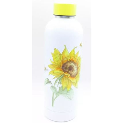 Sunflower & Bees Water Bottle 22 CM Gift Hot/Cold Drinks