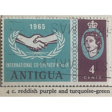 Antigua 1965 ICY Emblem 4c Reddish Purple & Turquoise Green Used SG 168 stamp