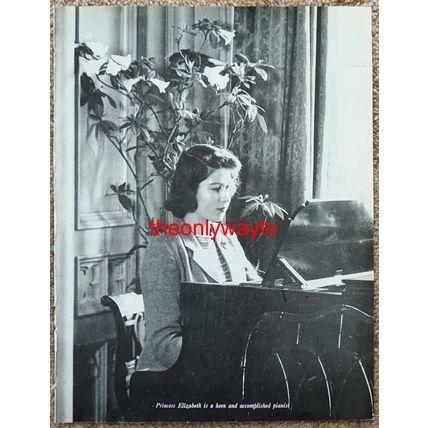 Princess Elizabeth Accomplished Pianist (Future Queen), Book Illustration, 1947