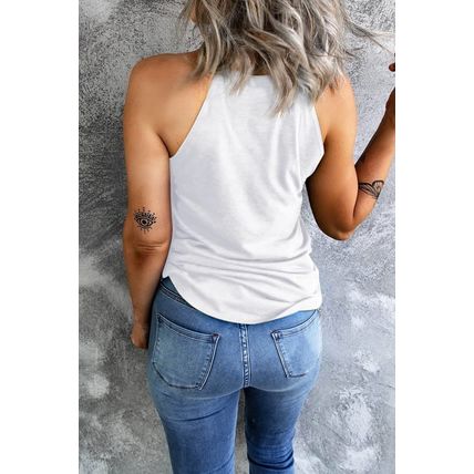 White NASHVILLE MUSIC CITY Guitar Graphic Tank Top