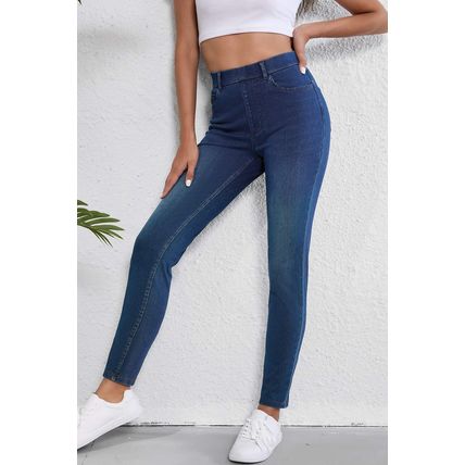 Ashleigh Blue Multiple Pockets Straight Leg Washed Stretchy Knit Casual Jeans
