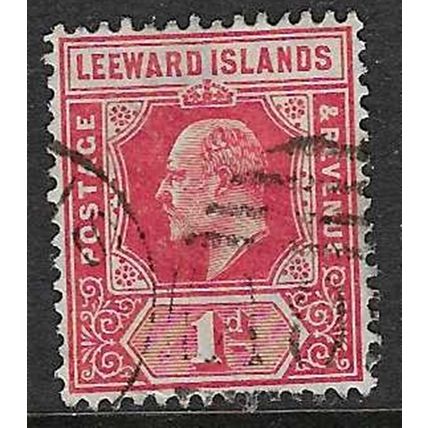 LEEWARD ISLAND 1907-11 EDVII WATERMARK MULTI-CROWN CA 1d USED SG38