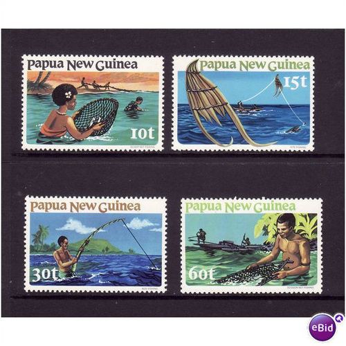 PAPUA NEW GUINEA 1981 FISHING SG 417/420 SET 4 VALS U/M MINT