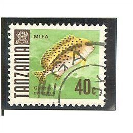 Tanzania QE11 1967 40c Black Spotted Sweetlips SG 147 Used Fish Stamp