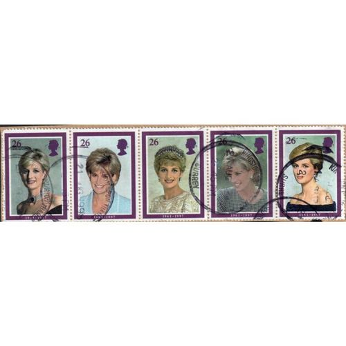 Sg2021a Diana horiz strip of 5 CDS used (BD01)