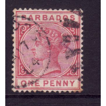 BARBADOS 1892 SG 92 1d CARMINE FINE USED #4