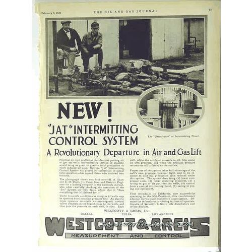 westcott and greis 1928 jat intermitting control gas lift vintage ad