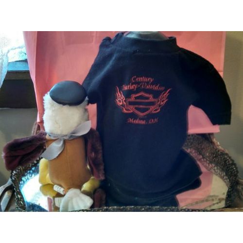Harley Davidson infant 12 mos tshirt and plush toy baby biker buddies 2pc lot