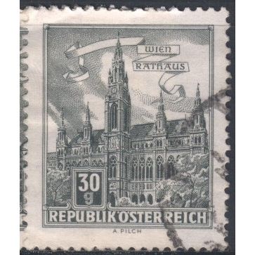 Austria 1957 - SG1296 - 30g green - Vienna Town Hall - used