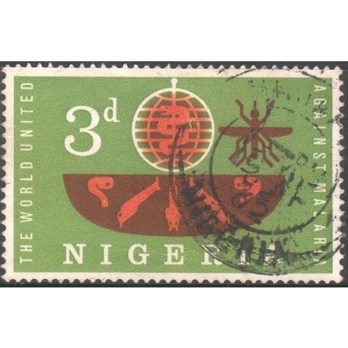 Nigeria 1962 - SG116 - 3d gr/red - Malaria Eradication Emblem & Parasites - used