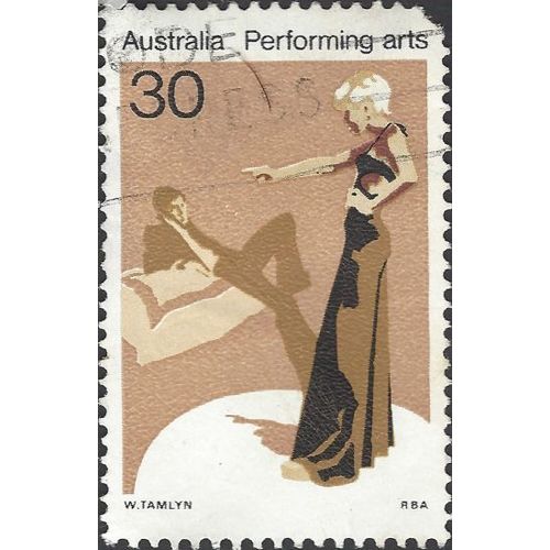 AUSTRALIA, Performing Arts, Drama, brown 1977, 30c, #2