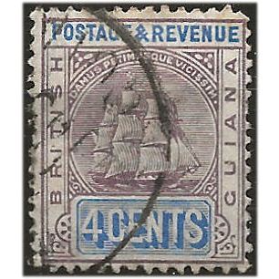 British Guiana 1889 SG195 4c Dull Purple & Ultramarine Fine Used . ..