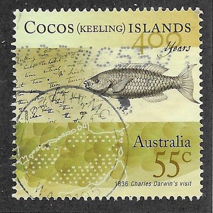 CKI 2009 55c 'DARWINS NOTEBOOK' FINE USED (EBID70-990)
