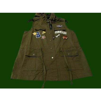 Romeo and Juliet Patched Hooded Army Vest