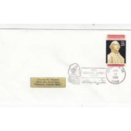 United States 1989 Christina DE First Inaugral Journey Station Cover FDC typed
