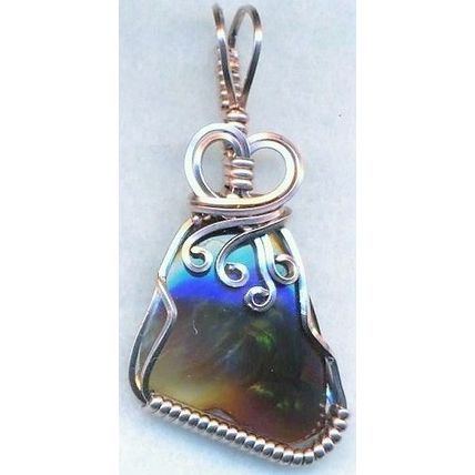 Fire Agate Copper Wire Wrap Gemstone Pendant 2