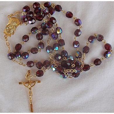 Purple crystal beads Rosary