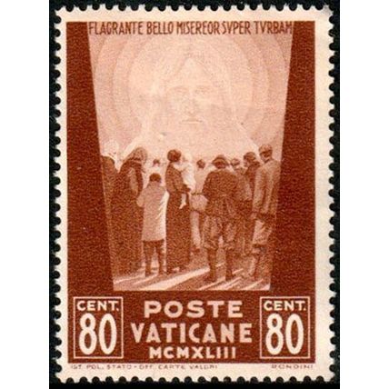 Vatican 1942 Aid to the Victims of War 80c MNG Stamp