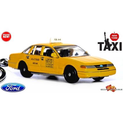 CUSTOM KEYCHAIN FORD YELLOW TAXI CAB