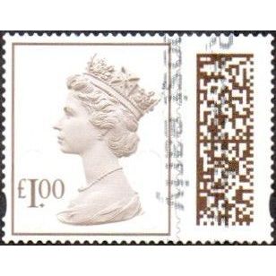 2022 Machin £1-00p Value. M22L QR Code. From Counter Sheet Fine Usedl Off Paper