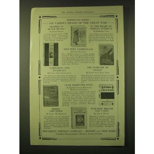 1918 Houghton Mifflin Company Ad - books on various phases of the Great War