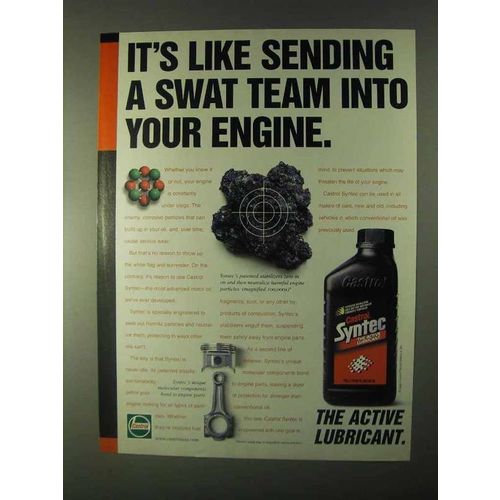 1999 Castrol Syntec Motor Oil Ad - Sending a Swat Team