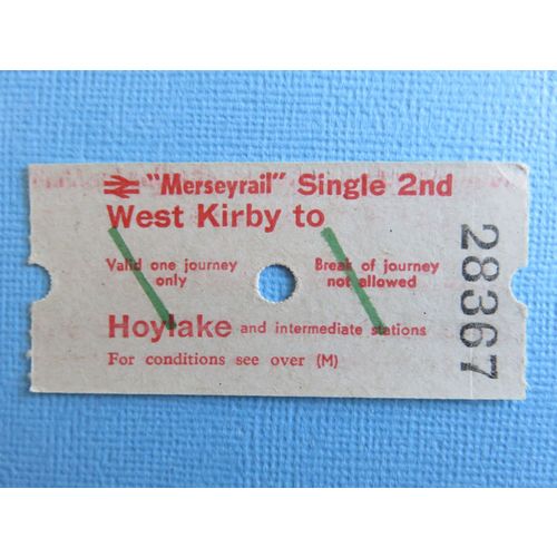 BR Merseyrail West Kirkby-Hoylake 2nd Single Ticket