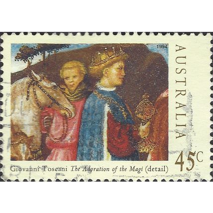 AUSTRALIA, CHRISTMAS, Adoration of Magi, Toscani, brown 1994, 45c, #2