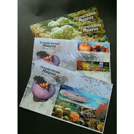 Malaysia Living Corals 2013 Underwater Life Reef Animal Marine (FDC pair)
