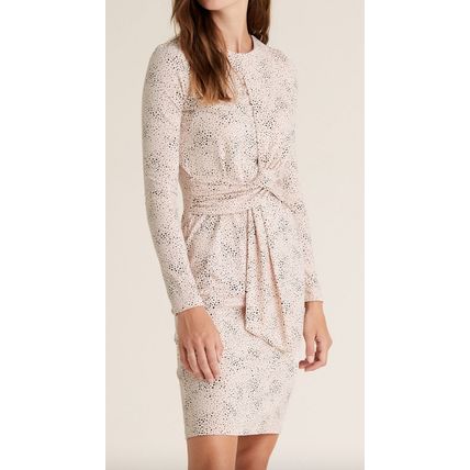 MARKS & SPENCER COLLECTION Printed Tie Front Bodycon Dress Size UK 16 BNWT