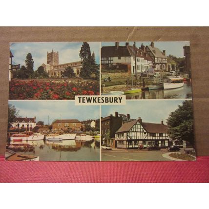 multiview, TEWKESBURY, GLOUCESTERSHIRE used postcard Colourmaster 1977 pm /