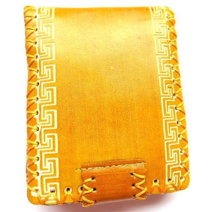 Ladies Yellow Leather Wallet with Flower & Geometric Design Detail 9 CM - 0015P