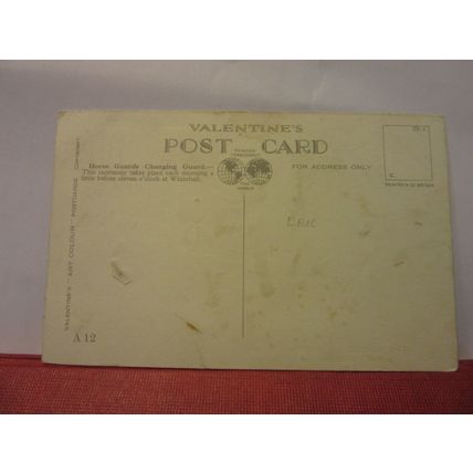 CHANGING THE GUARD, WHITEHALL, London unused postcard vintage 1936 military =