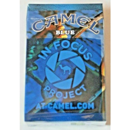 Camel Blue Empty Cigarette Pack ~ In Focus Project - Chain Link Fence ~ Rare