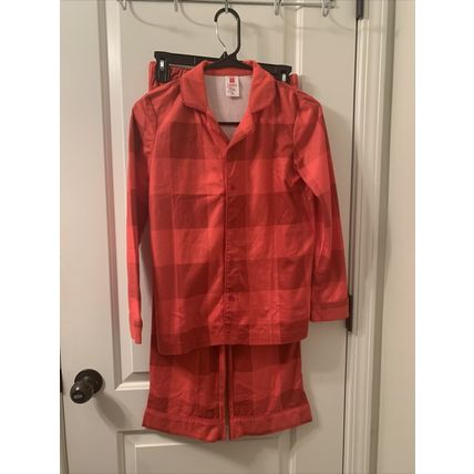 2pc Target Boys Red Plaid Check Pajama Pant Set Outfit Size 12