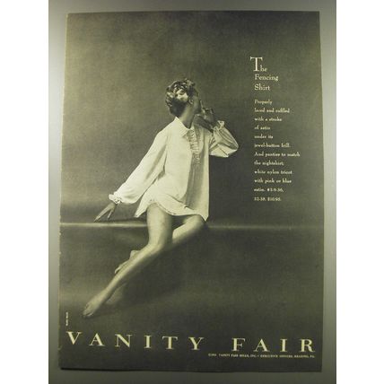 1956 Vanity Fair Fencing Shirt Nightshirt Advertisement - photo by Mark Shaw