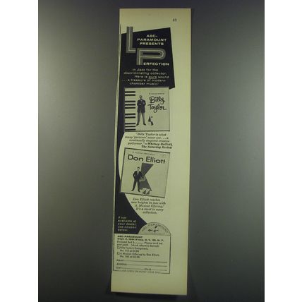 1956 ABC-Paramount Records Ad - Billy Taylor Evergreens and Don Elliott