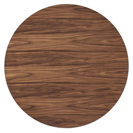 Mid-Century Modern 47” Round Dining Conference Table Oak Walnut Fluted Pedestal