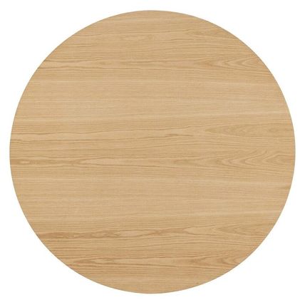 Mid-Century Modern 47” Round Dining Conference Table Oak Walnut Fluted Pedestal