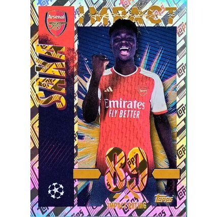 topps Champions League 2023 2024 Sticker 65g Bukayo Saka GOLD Impact