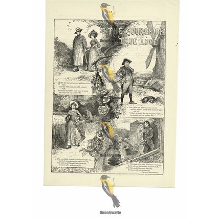 Course Of Love, Romantic Victorian Book Illustration (Print), 1886