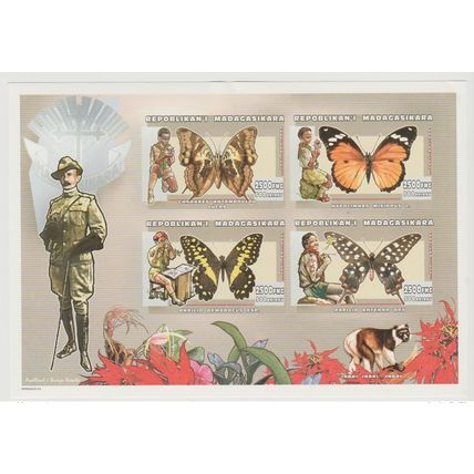 Madagascar 1999 Mi. 2354 - 2357 Scouts Scoutisme Pfadfinder Papillons IMPERF ND