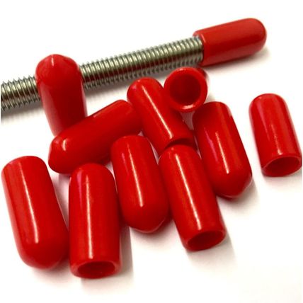 RED - ROD BAR STUDDING STUD SCREWS BOLTS CABLE SAFETY VINYL THREAD COVER CAPS